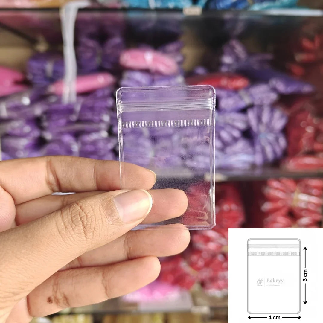 Transparent PVC Ziplock Pouch | Jewellery & Small Accessories | Multi-Size Assorted Pack | Pack of 100 - Bakeyy.com - India - Transparent PVC Ziplock Pouch | Jewellery & Small Accessories | Multi-Size Assorted Pack | Pack of 100 - 4x6 cm 160.00