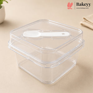 Transparent Plastic Serving & Storage Container with Spoon | Pack of 50