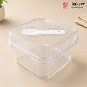 Transparent Plastic Serving & Storage Container with Spoon | Pack of 50