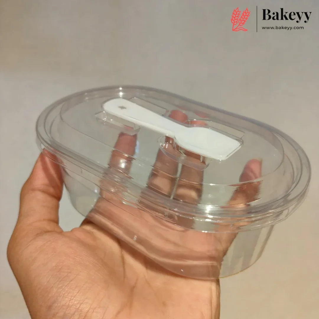 Transparent Plastic Serving & Storage Container with Spoon | Pack of 50