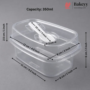 Transparent Plastic Serving & Storage Container with Spoon | Multiple Capacities | Pack of 50