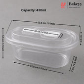 Transparent Plastic Serving & Storage Container with Spoon | Multiple Capacities | Pack of 50