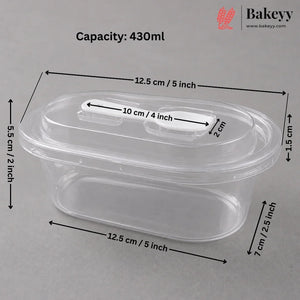 Transparent Plastic Serving & Storage Container with Spoon | Multiple Capacities | Pack of 50