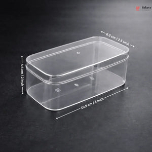Acrylic Transparent Rectangular Box with Lid | Clear Storage & Dessert Box | 2 Sizes Available | Pack of 6