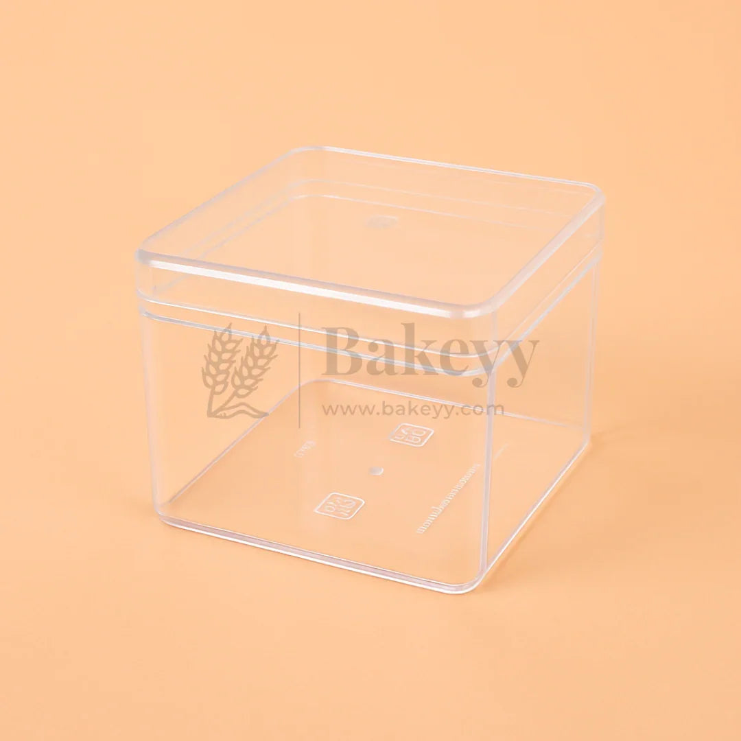 3x3x2.5 Inches | Transparent Square Acrylic Boxes with Lid for Desserts | Pack of 6