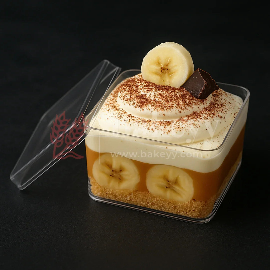 3x3x2.5 Inches | Transparent Square Acrylic Boxes with Lid for Desserts | Pack of 6