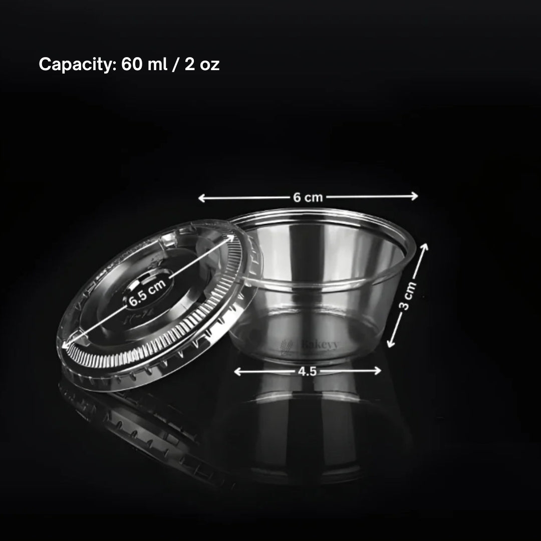 60ml & 90ml - Transparent Dessert Cup with Lid | Clear Disposable Cup | Dessert Packaging | Pack of 100