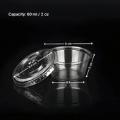 60ml & 90ml - Transparent Dessert Cup with Lid | Clear Disposable Cup | Dessert Packaging | Pack of 100 - Bakeyy.com - India - 60ml & 90ml - Transparent Dessert Cup with Lid | Clear Disposable Cup | Dessert Packaging | Pack of 100 - 60ml 325.00