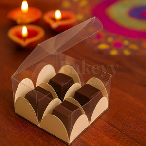 Four Cavity Transparent Chocolate Box | Pack of 100 - Bakeyy.com - India - Four Cavity Transparent Chocolate Box | Pack of 100 - Default Title