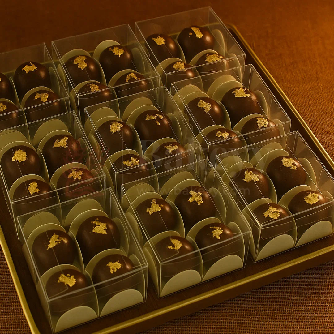 Four Cavity Transparent Chocolate Box | Pack of 100 - Bakeyy.com - India - Four Cavity Transparent Chocolate Box | Pack of 100 - Default Title