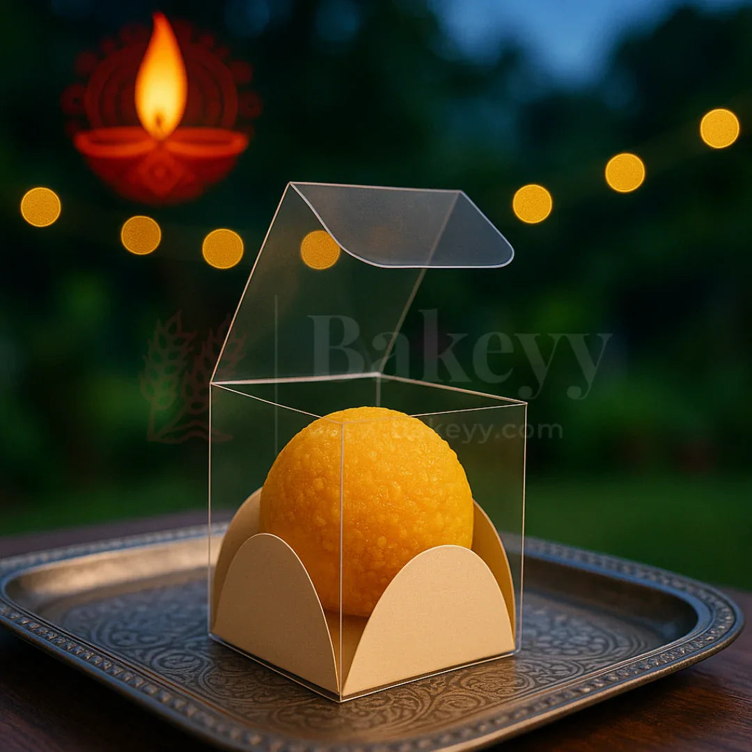 One Cavity Transparent Chocolate Box | Pack of 100 - Bakeyy.com - India - One Cavity Transparent Chocolate Box | Pack of 100 - Default Title