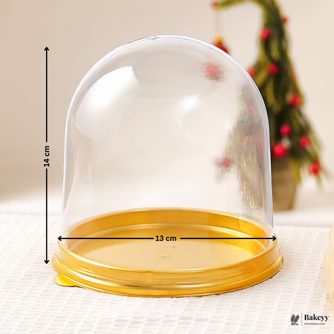 Gold Base Dome Cake Container | Pack of 50