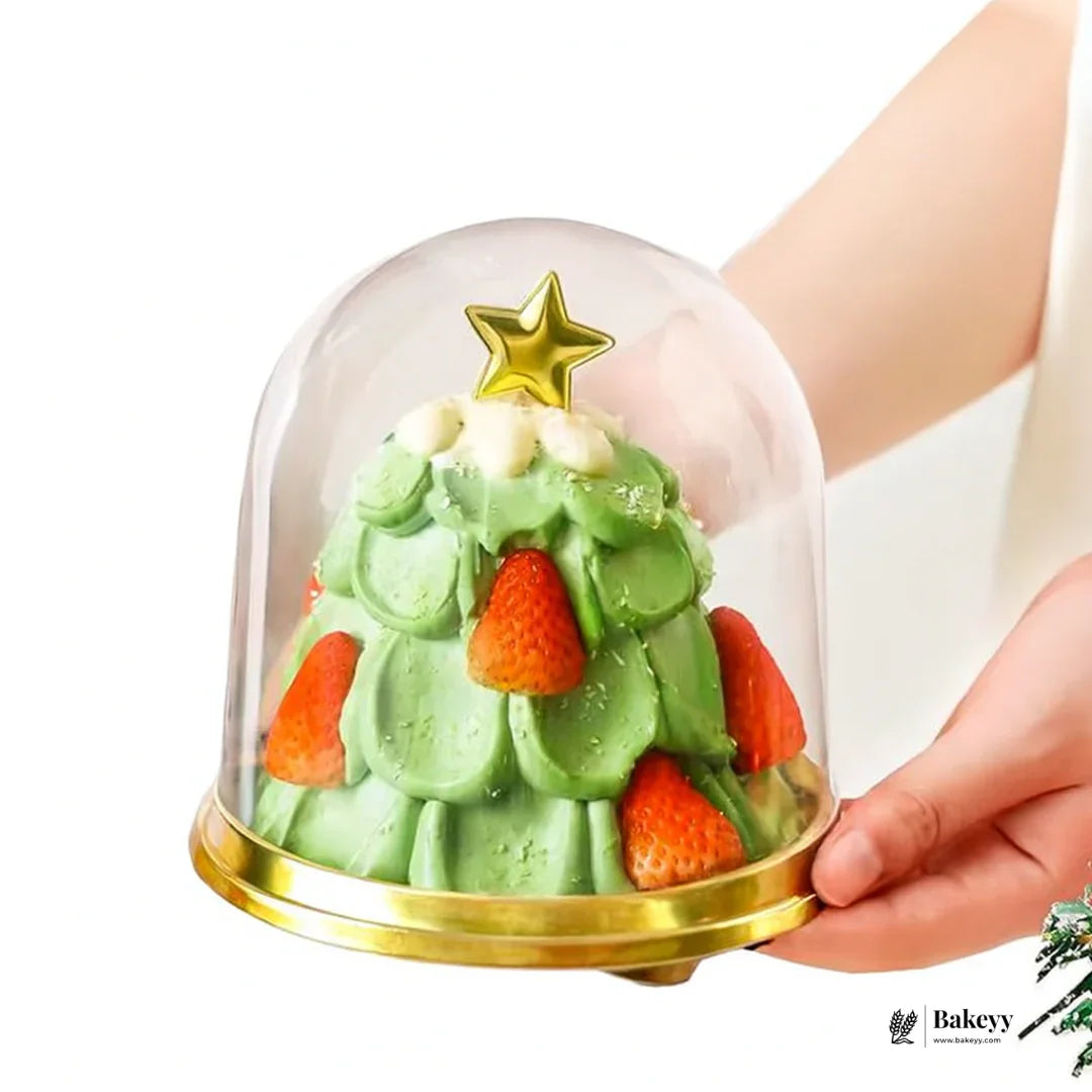 Gold Base Dome Cake Container | Pack of 50