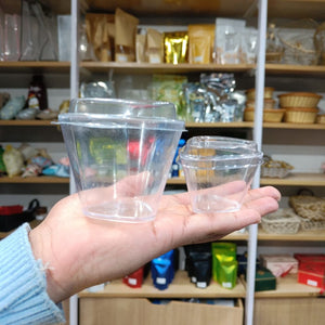 Triangular Dessert Container with lid | Transparent PET Premium Dessert Box | Pack of 100