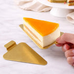Triangle_Pastry_Base_Gold_Finish_Plastic_Dessert_Display_Base - Bakeyy.com