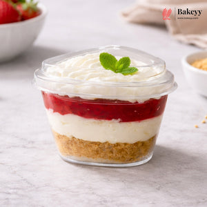 Triangular Dessert Container with Lid | Transparent PET Premium Dessert Box | Pack of 100