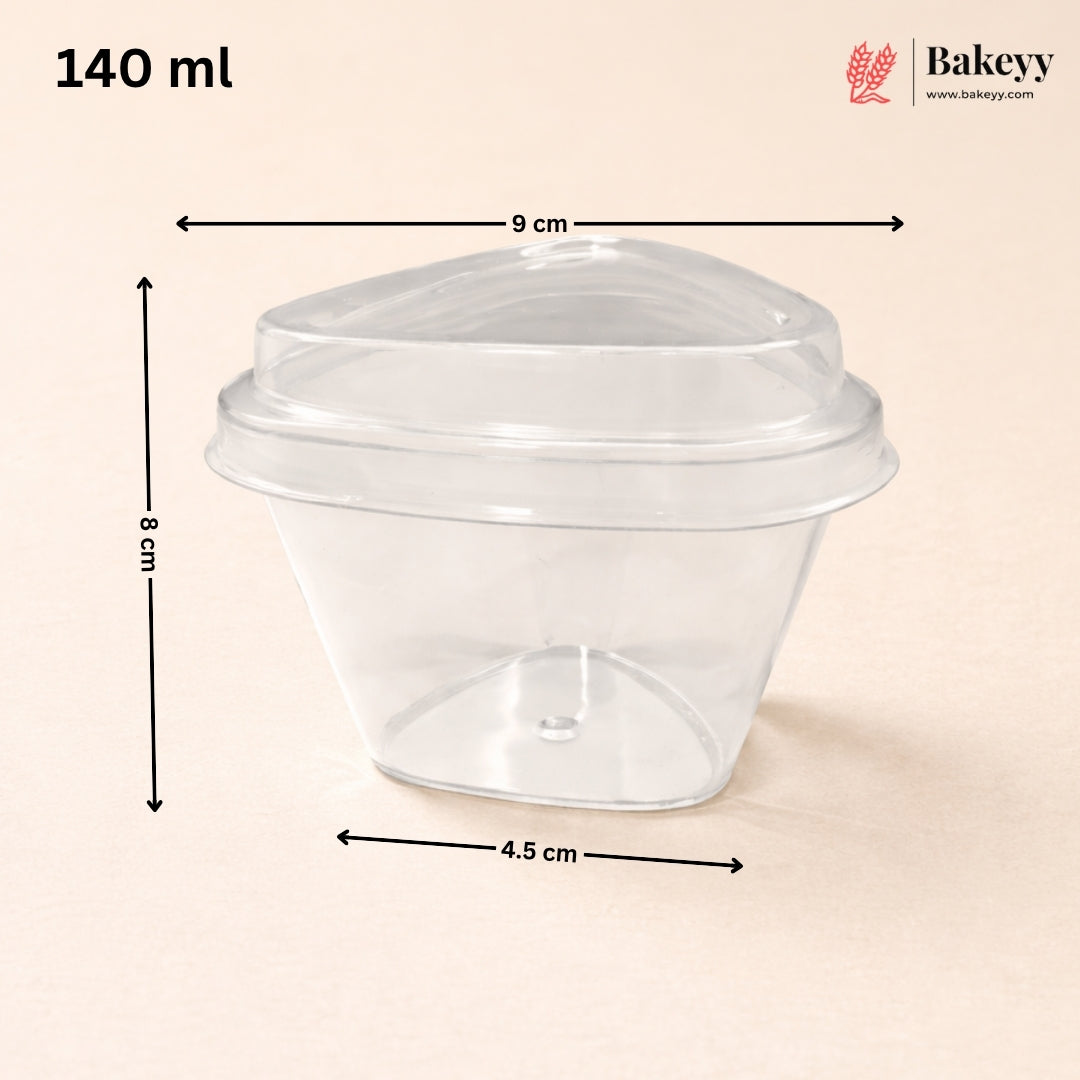 Triangular Dessert Container with Lid | Transparent PET Premium Dessert Box