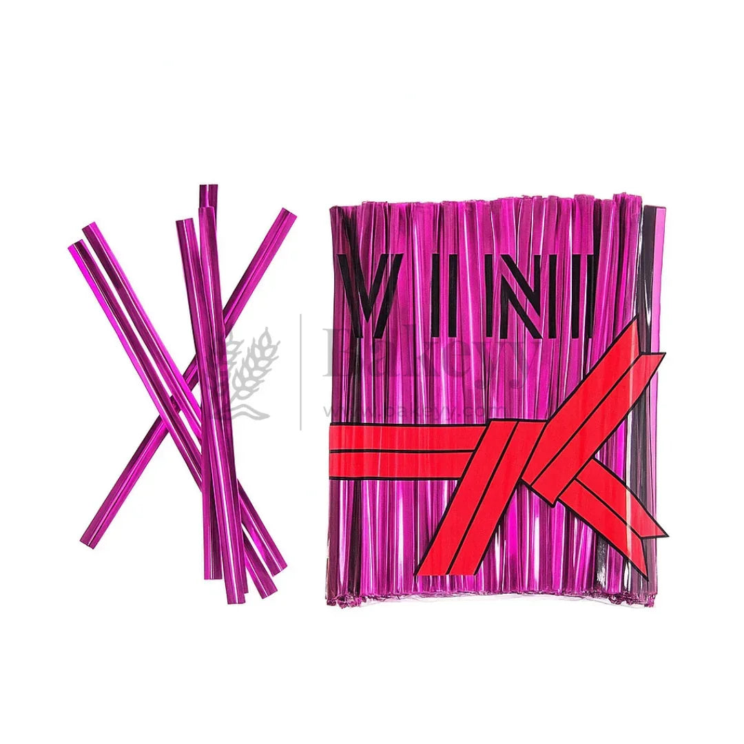 Metallic Ribbon Twist Ties | Shiny Ribbon Twisters for Sweets & Hampers | Pack of 350 - Bakeyy.com - India - Metallic Ribbon Twist Ties | Shiny Ribbon Twisters for Sweets & Hampers | Pack of 350 - Pink