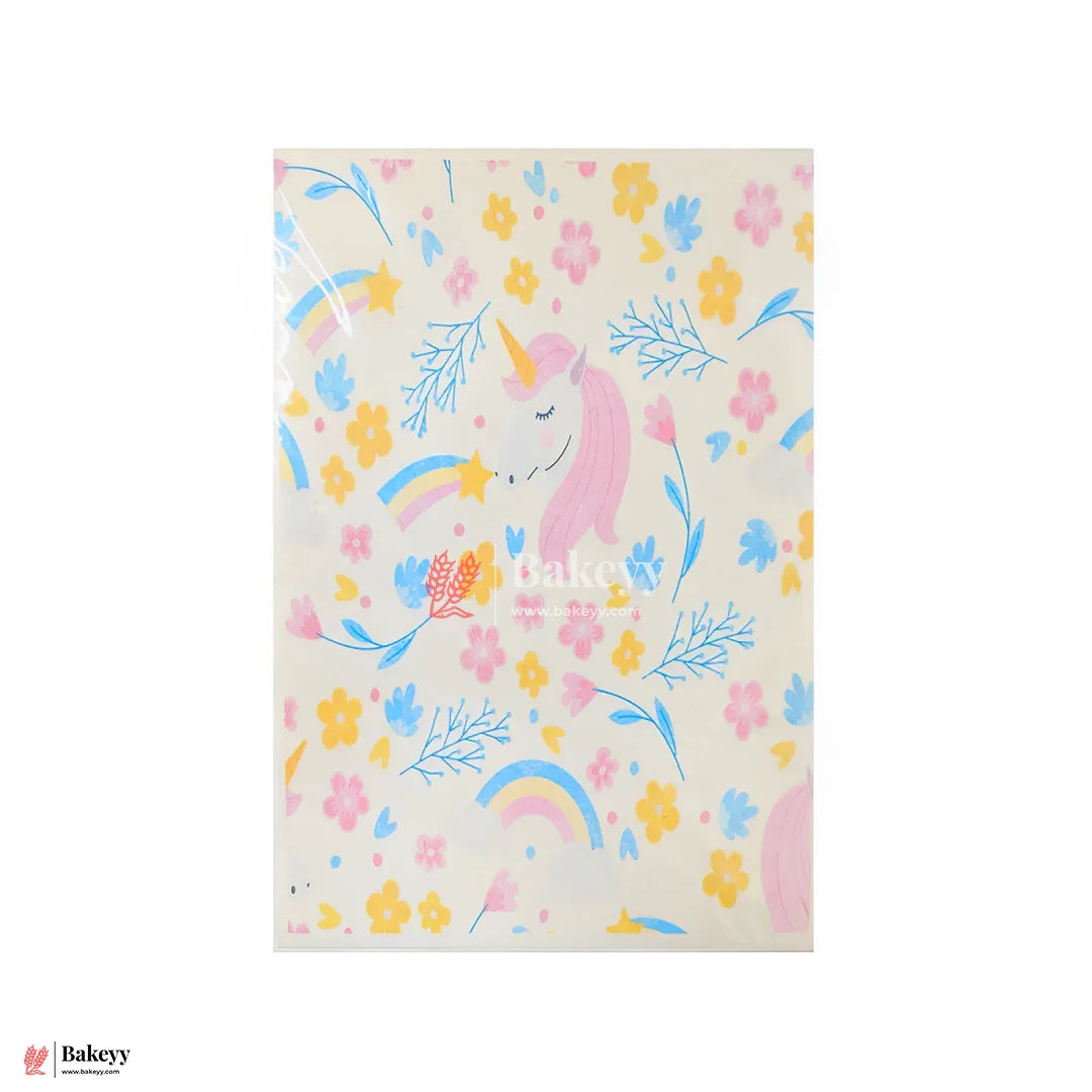 Colorful Magical Unicorn Edible Cake Sheet – Fun Cartoon Design | Pack Of 1