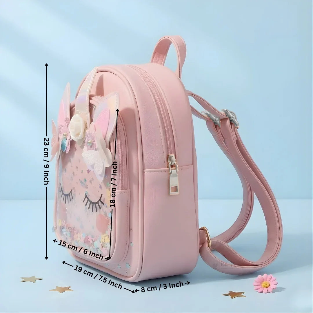 Unicorn Glitter Mini Backpack for Kids | Decorative 3D Unicorn Design | 4 Color Options | Pack of 1