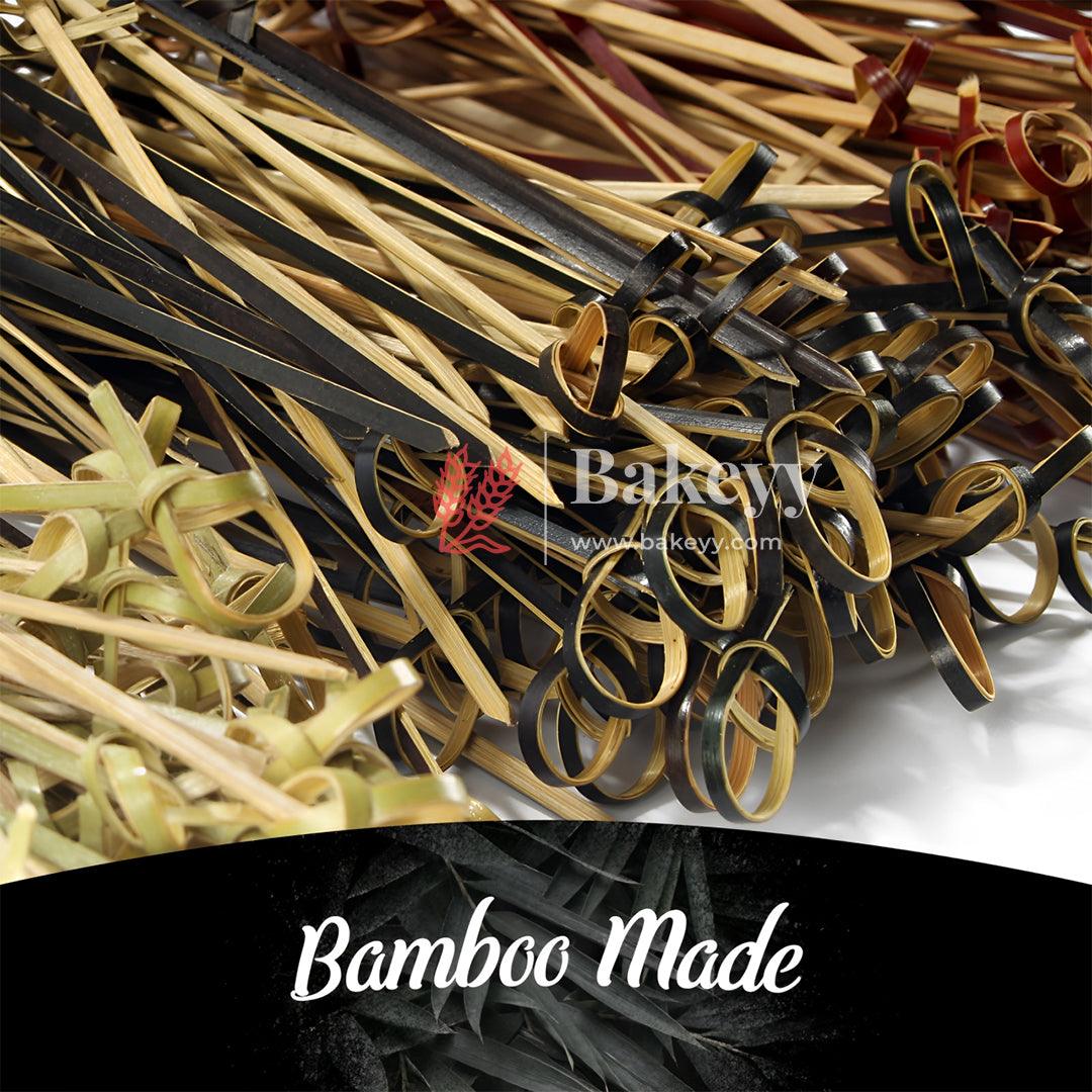 4 Inch/10cm Bamboo Knot Picks |Black Colour | Cocktail Skewers Eco Friendly Completely Biodegradable | Adding Cocktail | Pack Of 100 - Bakeyy.com - India - 4 Inch/10cm Bamboo Knot Picks |Black Colour | Cocktail Skewers Eco Friendly Completely Biodegradable | Adding Cocktail | Pack Of 100 - Default Title