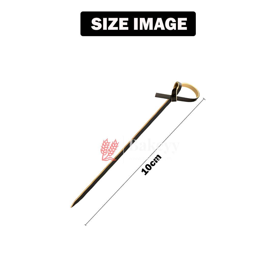 4 Inch/10cm Bamboo Knot Picks |Black Colour | Cocktail Skewers Eco Friendly Completely Biodegradable | Adding Cocktail | Pack Of 100 - Bakeyy.com - India - 4 Inch/10cm Bamboo Knot Picks |Black Colour | Cocktail Skewers Eco Friendly Completely Biodegradable | Adding Cocktail | Pack Of 100 - Default Title