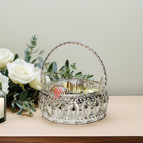 4 inch| Silver Plated Decorative Baskets For Gifts| Gift Baskets For Dry Fruits Gift Hampers, Return Gift for wedding, Anniversary, Birthday, house warming - Bakeyy.com - India - 4 inch| Silver Plated Decorative Baskets For Gifts| Gift Baskets For Dry Fruits Gift Hampers, Return Gift for wedding, Anniversary, Birthday, house warming - Default Title