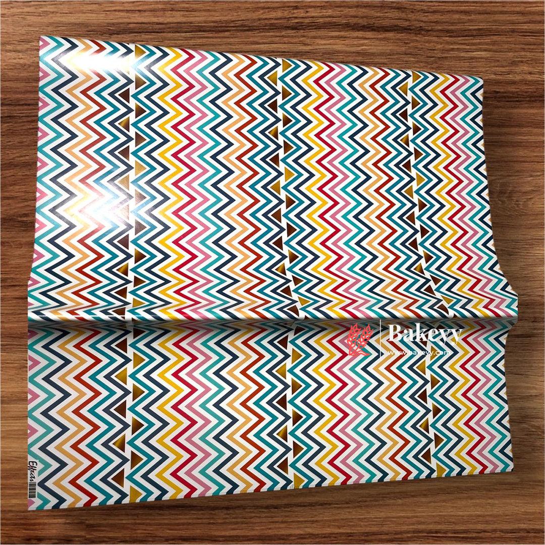 Zig Zag Design Gift Wrapping Paper| Pack of 25 - Bakeyy.com - India - Zig Zag Design Gift Wrapping Paper| Pack of 25 - Default Title