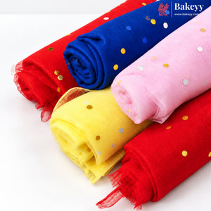 Polka Dot Net Fabric for Gift & Hamper Decoration | 10 & 40 Meter Lengths | Pack of 1