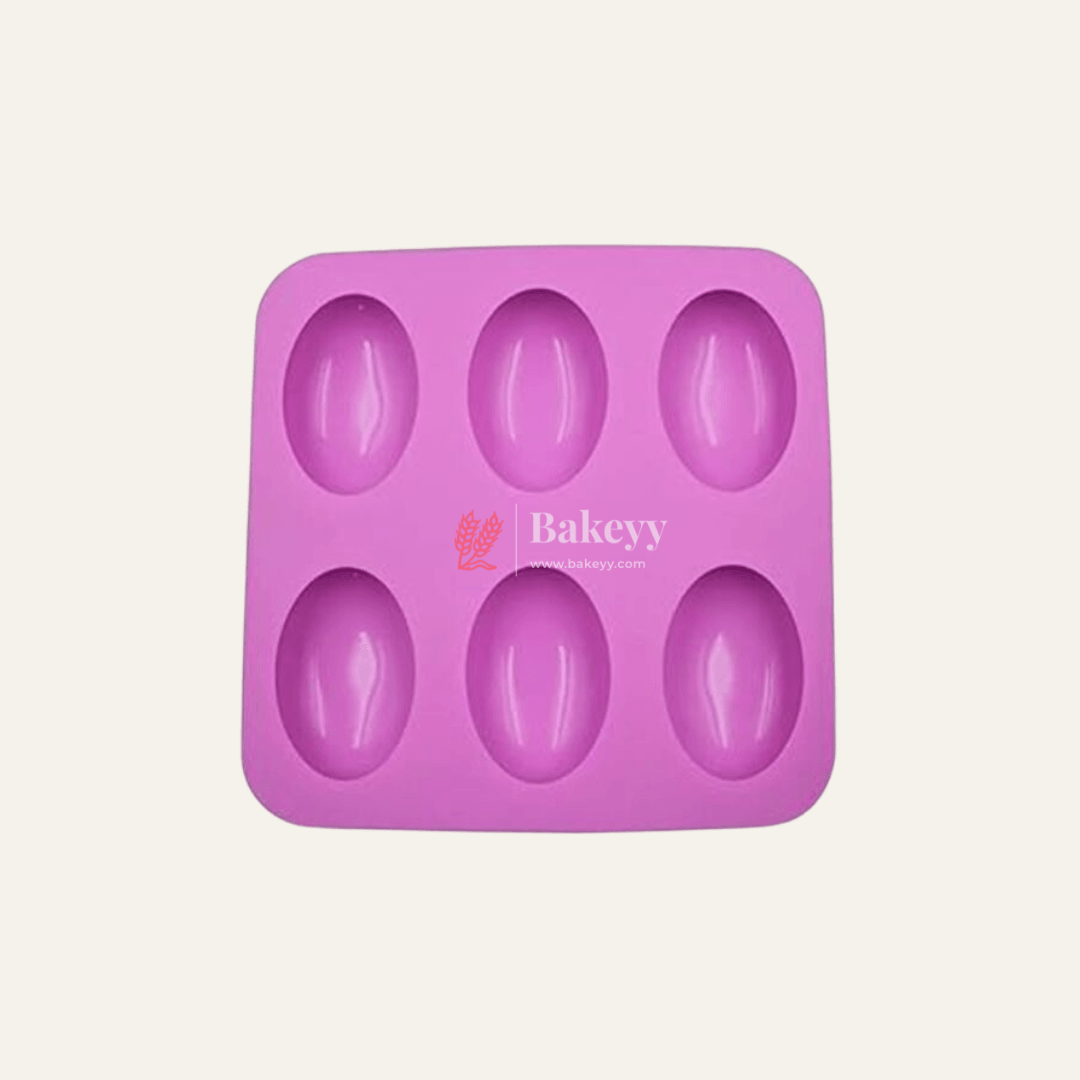 6 Cavity Oval Shape Silicone Moulds - Bakeyy.com - India - 6 Cavity Oval Shape Silicone Moulds - Default Title