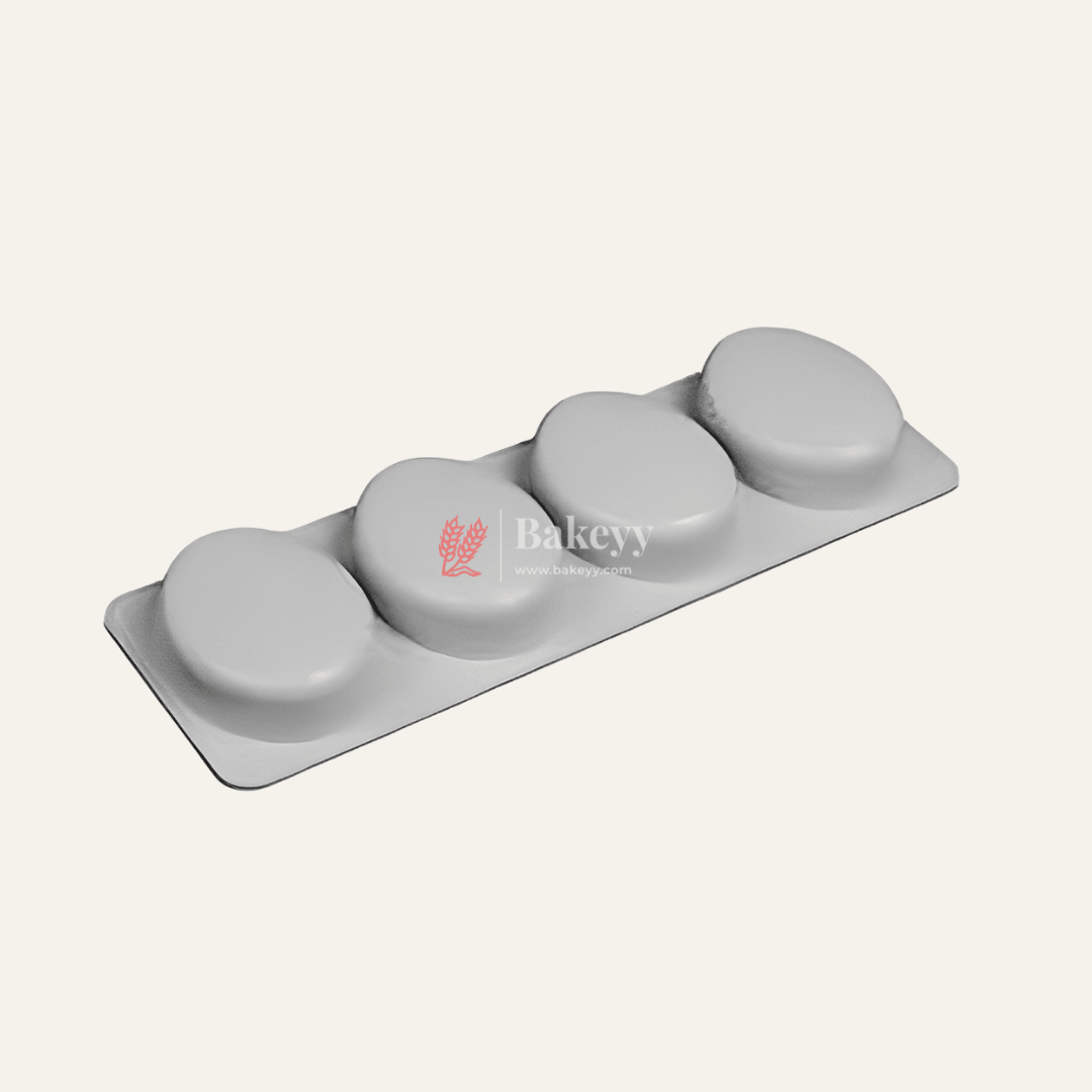 4 Cavity Oval Silicone Moulds for Soaps and Chocolate Jelly Desserts Mould - Bakeyy.com - India - 4 Cavity Oval Silicone Moulds for Soaps and Chocolate Jelly Desserts Mould - Default Title