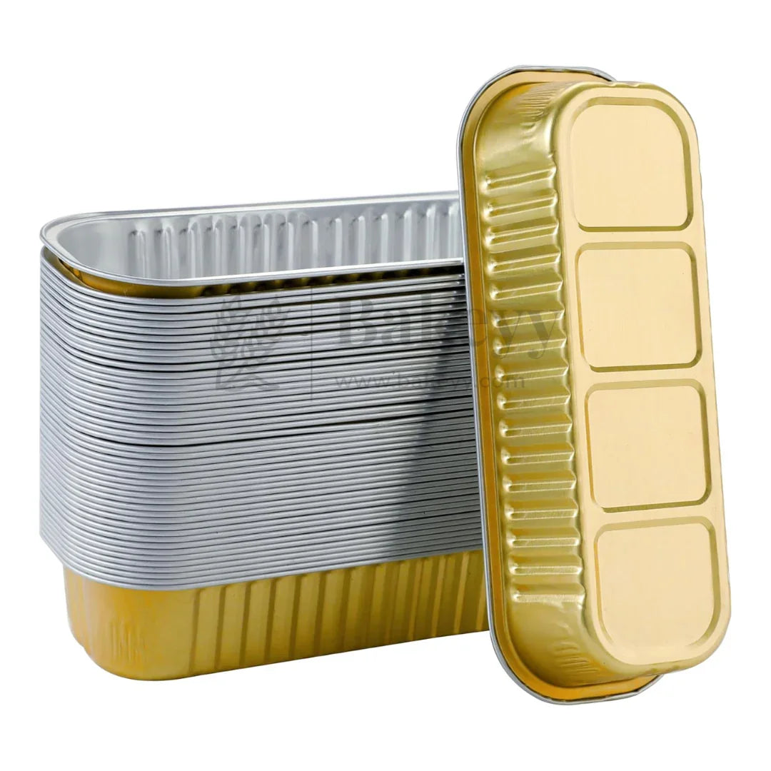 Aluminum Foil Baking Containers with Transparent Lid | Rectangle Tins | Bake N Serve | Pack of 100