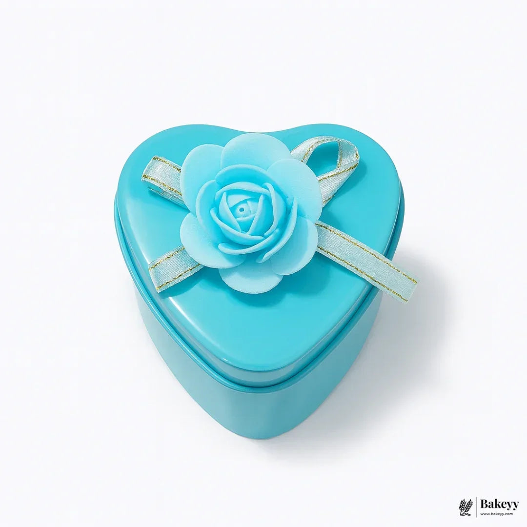 Small-Size 1| Blue Heart Empty Decorative Tin Box | Pack of 12