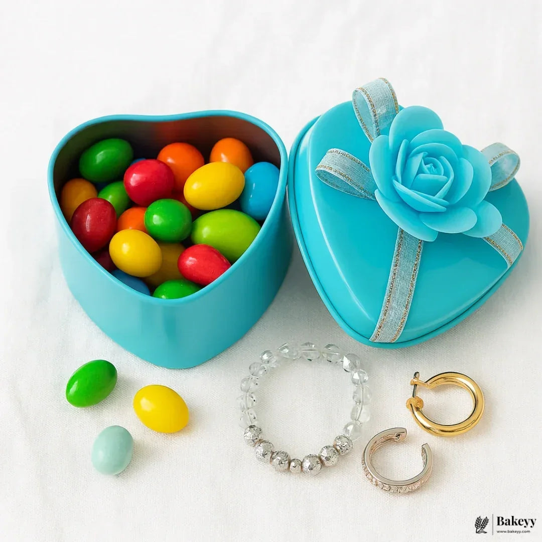 Small-Size 1| Blue Heart Empty Decorative Tin Box | Pack of 12