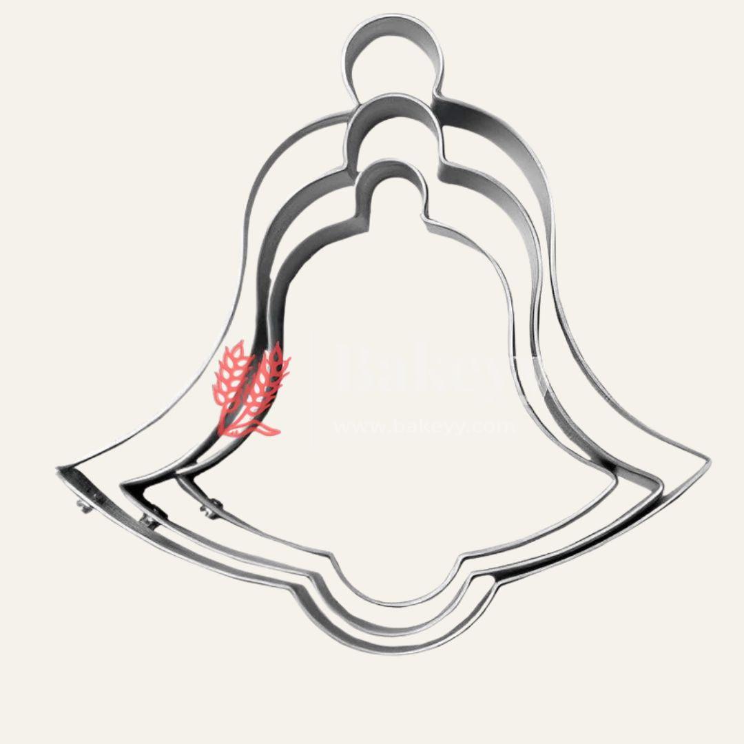 Bell Shape Cookie Cutter | Set Of 3 Stainless Steel Bell Mould - Bakeyy.com - India - Bell Shape Cookie Cutter | Set Of 3 Stainless Steel Bell Mould - Set Of 3