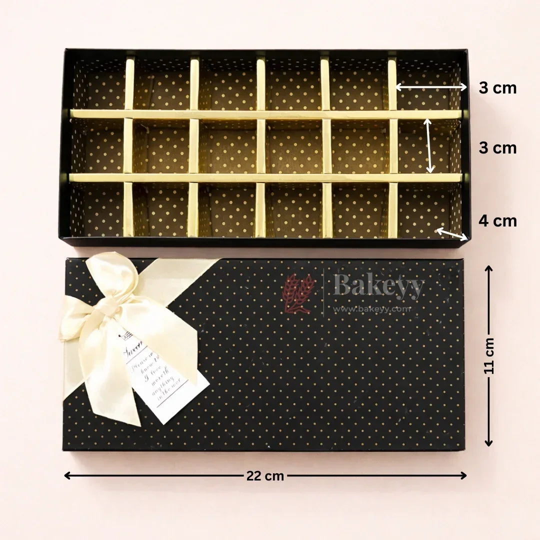 18 Cavity Hard Chocolate Box | Black Polka Dot Color | Pack of 1 - Bakeyy.com - India - 18 Cavity Hard Chocolate Box | Black Polka Dot Color | Pack of 1 - Default Title 119.00
