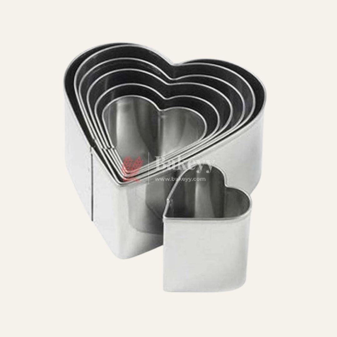 Baking equipment's Stainless Steel Commercial Heart Cookie Cutter (Set of 7 Cutters) - Bakeyy.com - India - Baking equipment's Stainless Steel Commercial Heart Cookie Cutter (Set of 7 Cutters) - Default Title