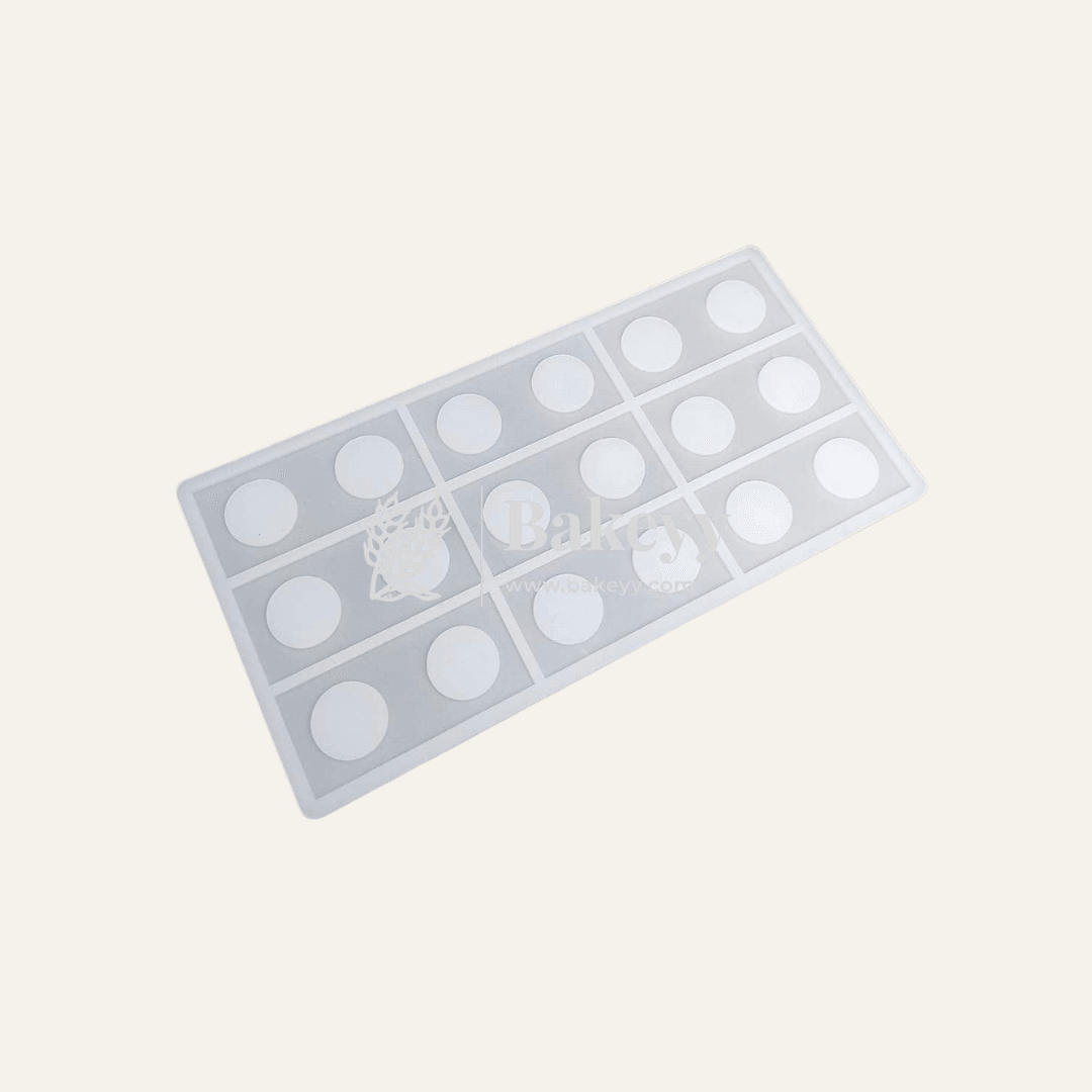 9 Cavity Rectangle with 2 Circle Design Chocolate Silicon Garnishing Mould - Bakeyy.com - India - 9 Cavity Rectangle with 2 Circle Design Chocolate Silicon Garnishing Mould - Default Title