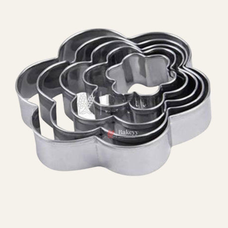 Flower Shape Cookie Cutter | Set Of 5 Stainless Steel Star Cutter Pancake Mould - Bakeyy.com - India - Flower Shape Cookie Cutter | Set Of 5 Stainless Steel Star Cutter Pancake Mould - Default Title