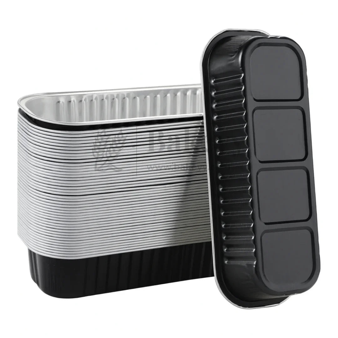 Aluminum Foil Baking Containers with Transparent Lid | Rectangle Tins | Bake N Serve | Pack of 100