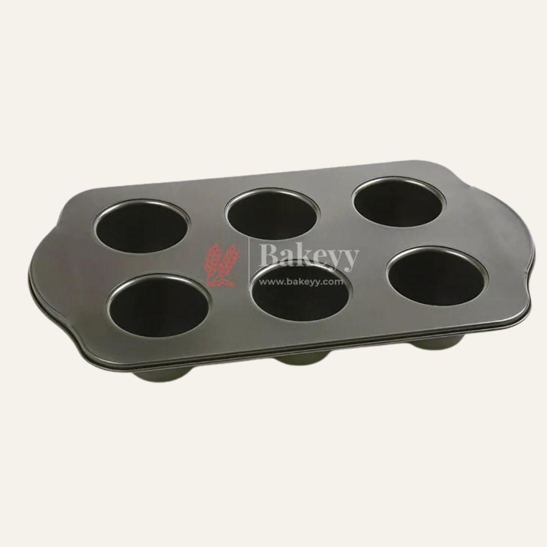 Non-Stick 6-Cup Muffin Tray |Premium Bakeware for Perfect Cupcakes & Muffins | Baking Cupcake | Non-Stick Mould | Reusable Tray Pan Mould | Non-Stick (Black) - Bakeyy.com - India - Non-Stick 6-Cup Muffin Tray |Premium Bakeware for Perfect Cupcakes & Muffins | Baking Cupcake | Non-Stick Mould | Reusable Tray Pan Mould | Non-Stick (Black) - Default Title