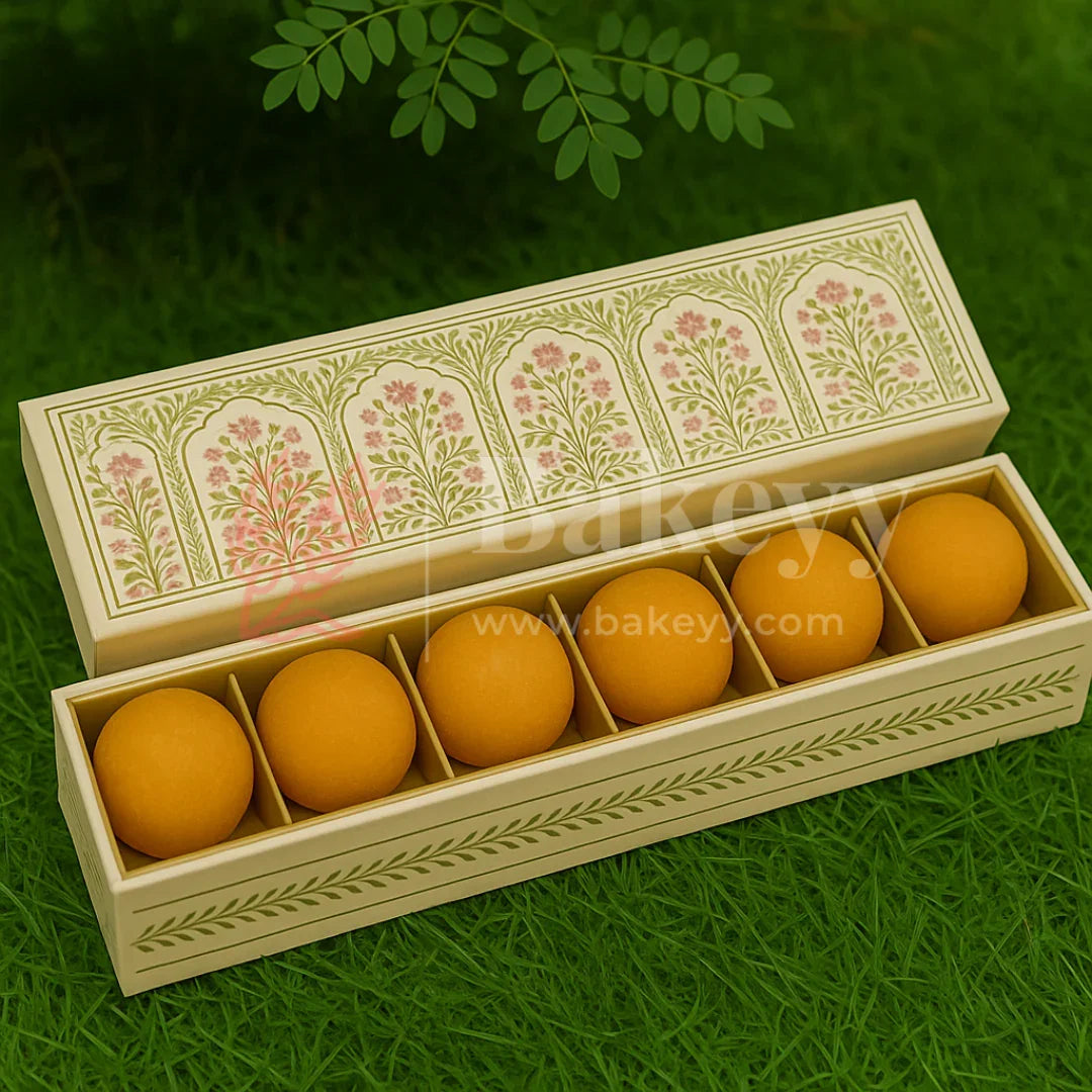 6 Cavities | Rigid Chocolate Box | Floral Print | Sweet box | 1 Piece