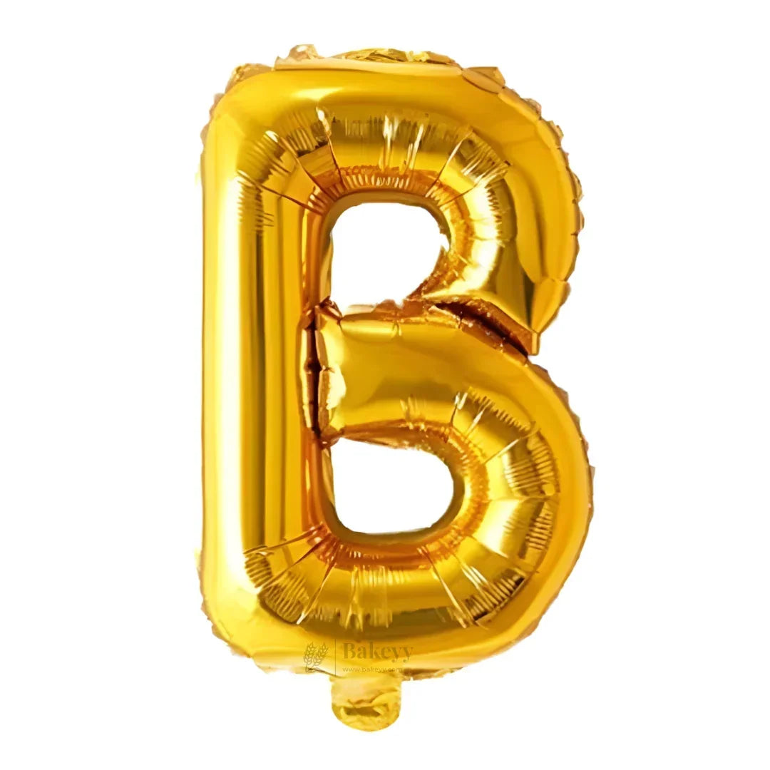 Metallic Gold Alphabet Foil Balloon | Party Decoration | 1 Piece - Bakeyy.com - India - Metallic Gold Alphabet Foil Balloon | Party Decoration | 1 Piece - B 30.00
