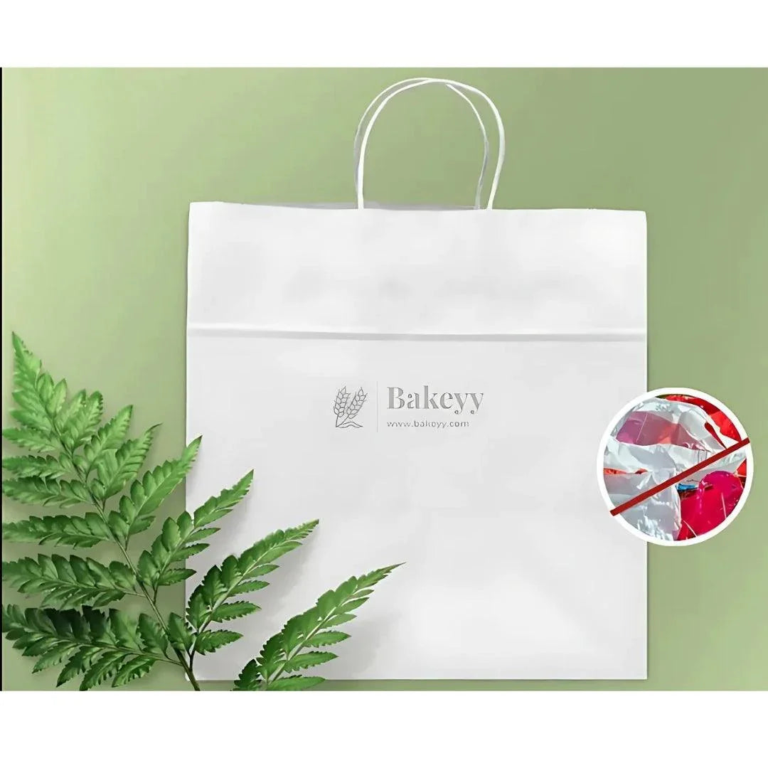 12 Inch/30.5 Cm |2kg| White Paper Cake Bag |Carry Bag |White | Paper Cake Bag - Bakeyy.com - India - 12 Inch/30.5 Cm |2kg| White Paper Cake Bag |Carry Bag |White | Paper Cake Bag - Pack of 50 / 12" Cake Bag