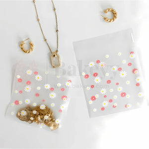 Daisy Flower Cellophane Bags |Clear Plastic Self Sealing Envelope Crystal Bag | Pack of 100 - Bakeyy.com - India - Daisy Flower Cellophane Bags |Clear Plastic Self Sealing Envelope Crystal Bag | Pack of 100 - 4x6