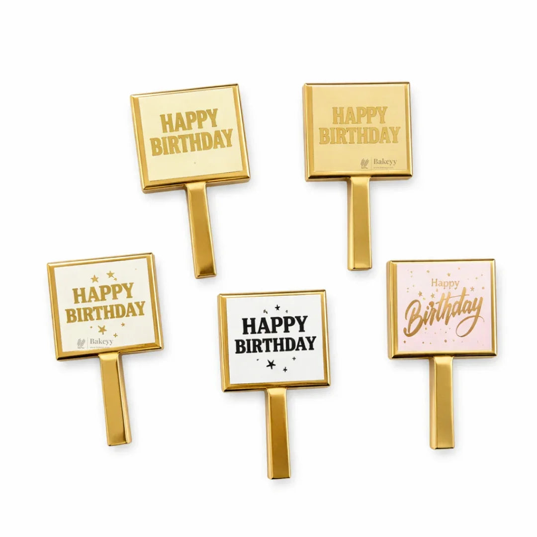 Happy Birthday Cake Topper Set | Assorted Mini Placards for Cakes, Cupcakes & Desserts | Pack of 100