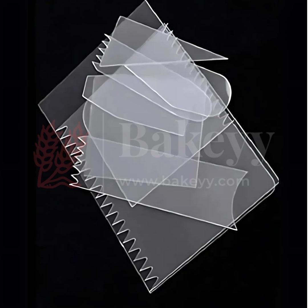 9 pcs Thin Plastic Scraper | Cake Cutter, Chopper, Smoother Icing - Bakeyy.com - India - 9 pcs Thin Plastic Scraper | Cake Cutter, Chopper, Smoother Icing - Default Title