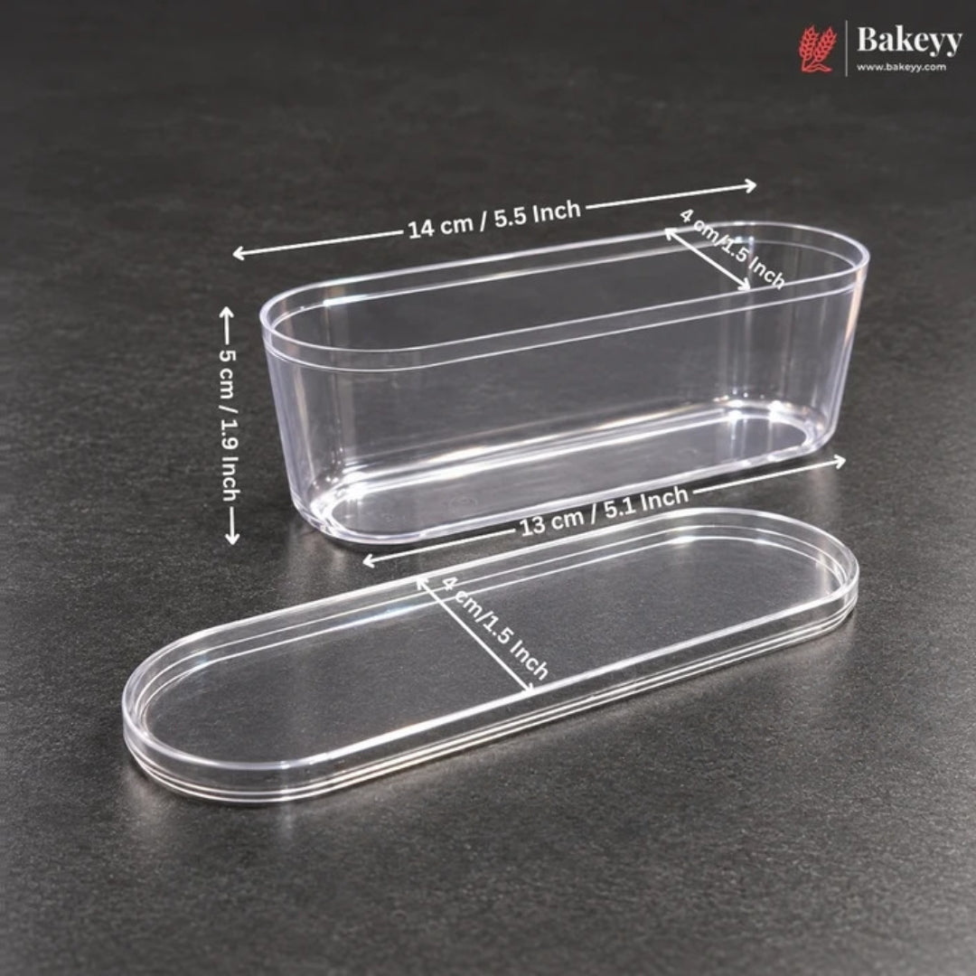 200ml Mini Rectangle Acrylic Dessert Box with Lid | Pack of 20