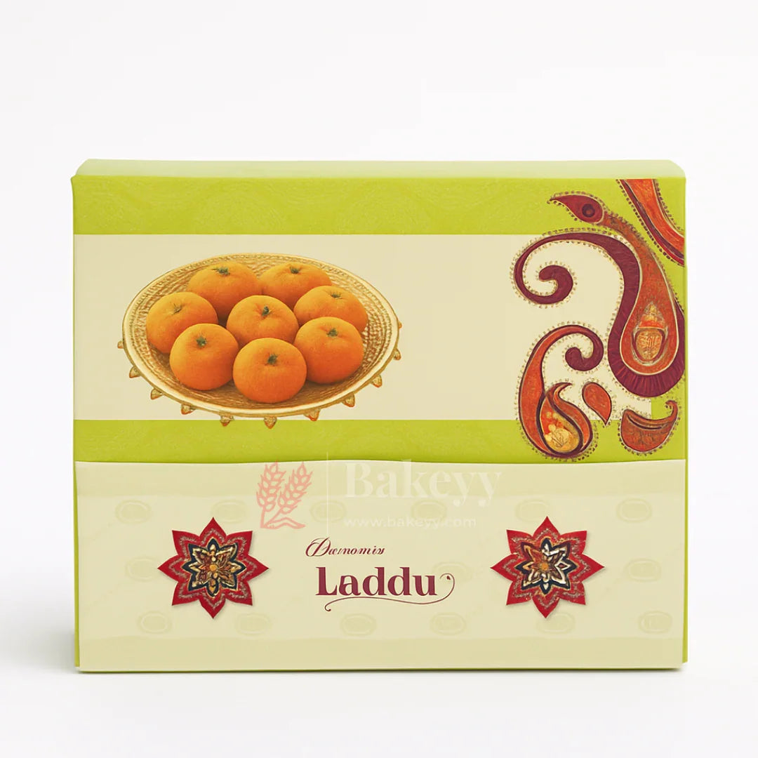 9x4.5x3.5 cm | 2 Ladoo sweet box | ITC Back | Pack of 100