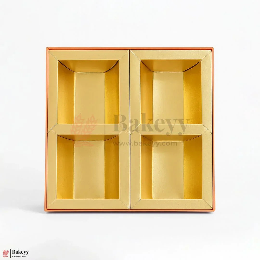 4 Cavity | Big | Rigid Chocolate Box | Elegant Festive Hamper Box | Diwali Sweet box | Dry Fruit Box | Purple | 1 Piece